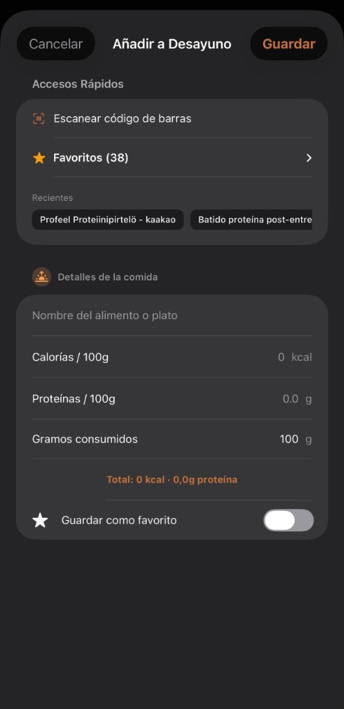 M4rKcal — Registro de comida